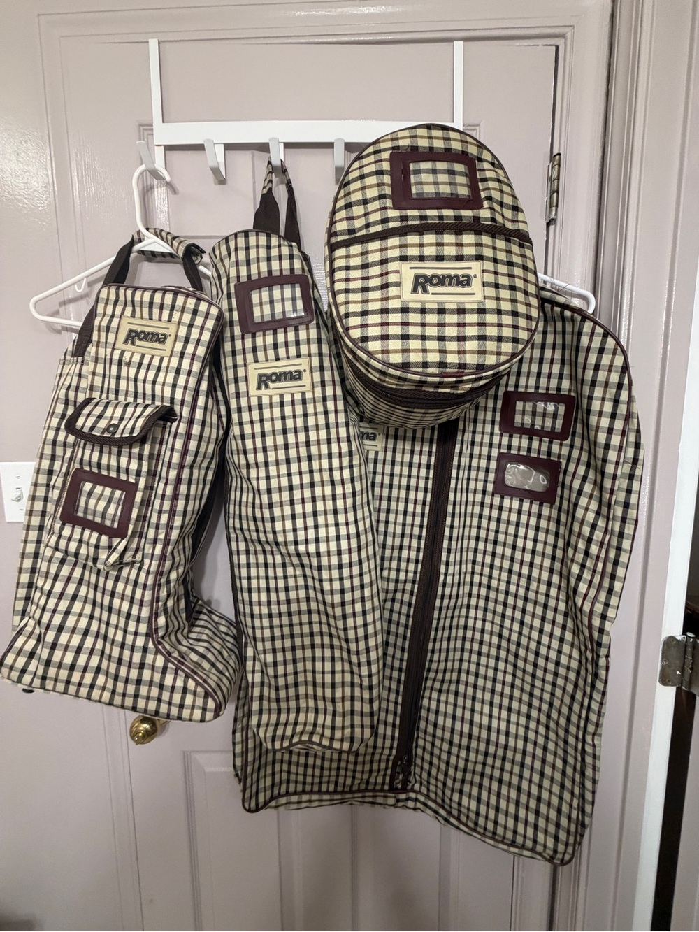 Vintage Roma 4-Piece Equestrian Travel Bag Set